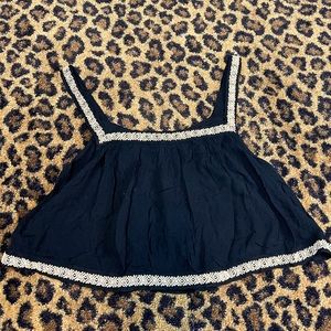 Black Boho Flow Crop Top